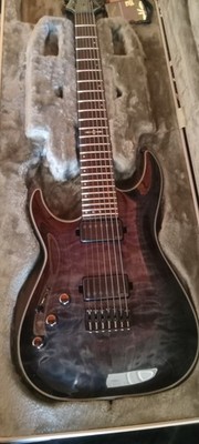 Shecter Hellraiser Hybrid 7 String Left Handed  With Hardshell Locking Case