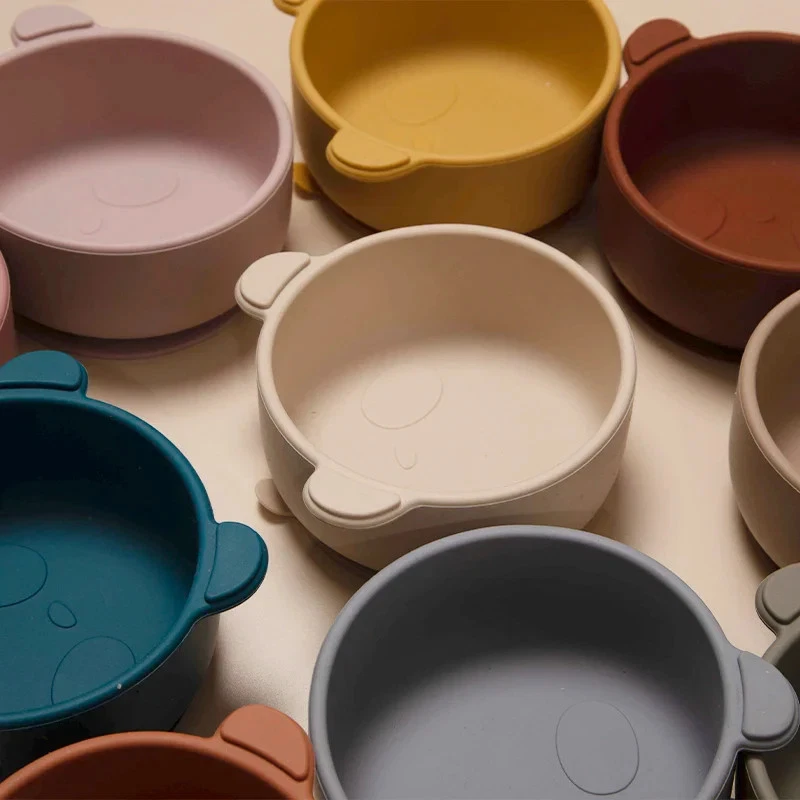 Baby Silikon Saugnapf Schüssel BPA-frei rutschfest für Kleinkinder - Bild 4 von 4