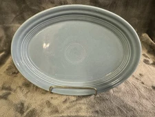 3 Avail Fiesta Fiestaware Periwinkle Blue Oval Serving Plate Platter Tray 9.5”