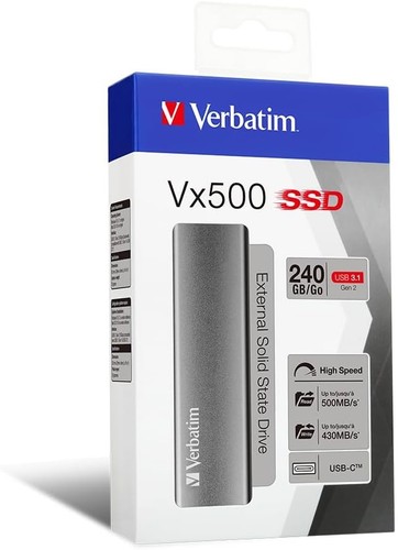 Verbatim Vx500 SSD - 240 GB - Space grey - 29 g - External SSD - USB 3.0 SSD - L - Afbeelding 6 van 10