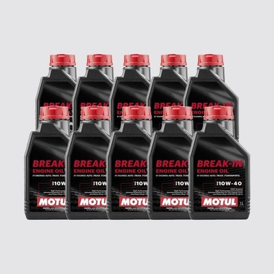 Motul Break-In Engine Oil 10W40 Mineral High ZDDP 1 Liter 108080 - 10 Pack