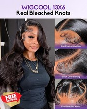 wigcool 13x6 Body Wave Lace Front Wig 22" HD Transparent Human Hair