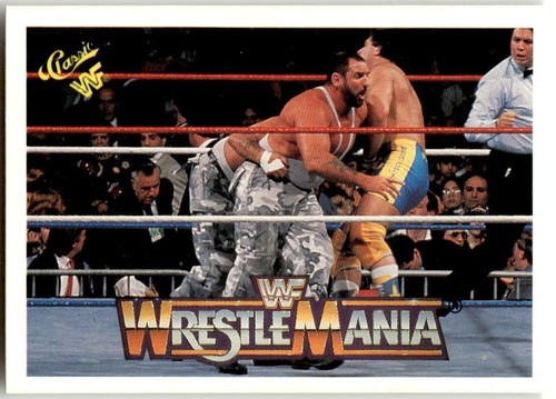 1990 Classic WWF The History of Wrestlemania #92 Bushwhackers / Rougeau Brothers