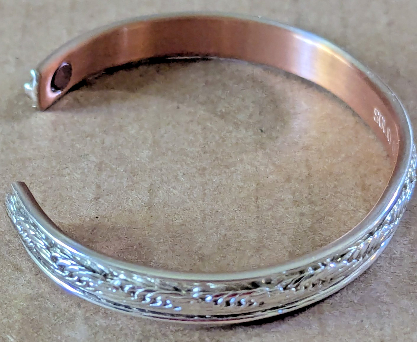 Vintage Solid Copper Cuff Bracelet - image 5