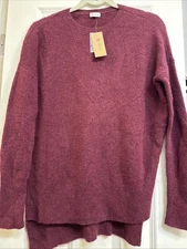 Cremieux Chocolate Kisses Burgundy Sweater Wool Alpaca Blend XS MSRP 109 NWT