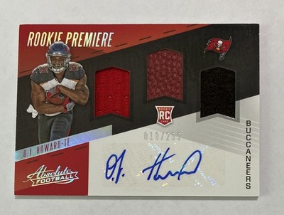 2017 Panini Absolute - Rookie Premiere P W Material Auto O.J. Howard #018/299