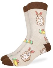 Men's Easter Socks Large Easter Bunny Eggs, Mens