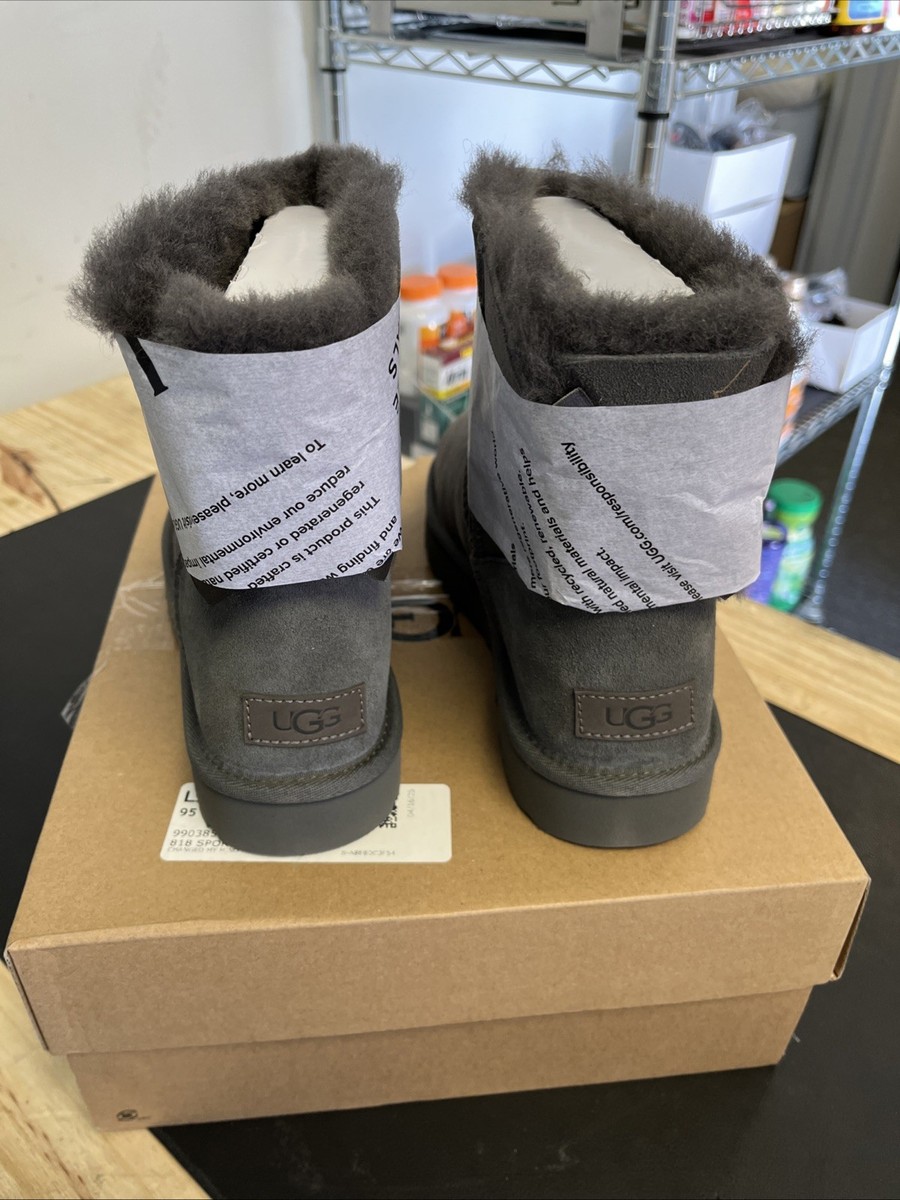 UGG W Mini Bailey Bow II Gray - Size 6 for sale online | eBay