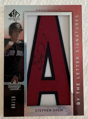 2007 Stephen Drew SP Authentic By The Letter  A  Patch Auto /10 Diamondbacks