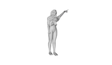 Printle C Kid 782--Teen Girl Standing Pointing Figure for Dioramas Train Sets