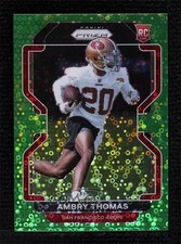2021 Panini Prizm Rookie No Huddle Neon Green Prizm 3/5 Ambry Thomas #439 0c3