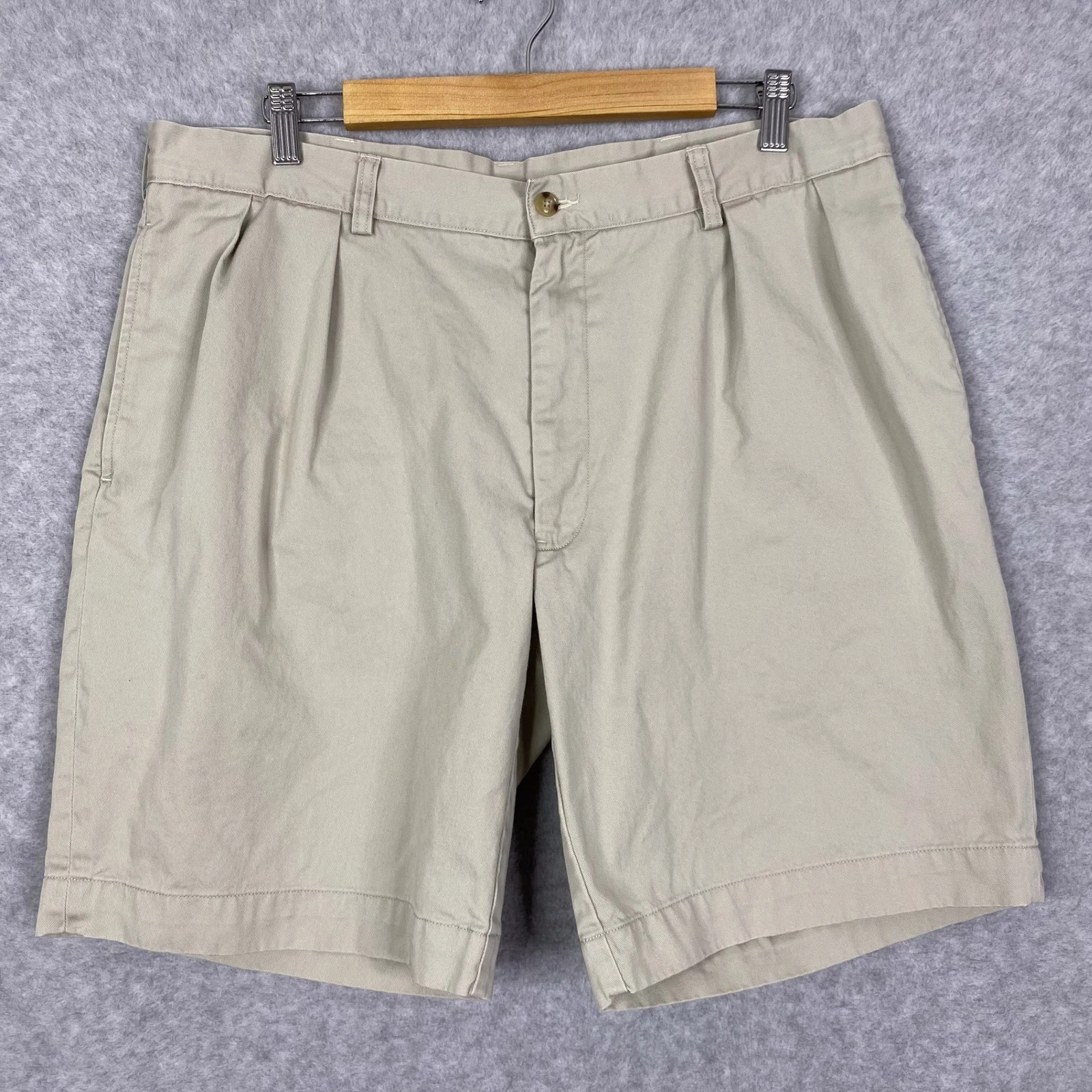 Polo Ralph Lauren Shorts Mens 36 Khaki Pleated 9" Classic Fit Cotton Chino