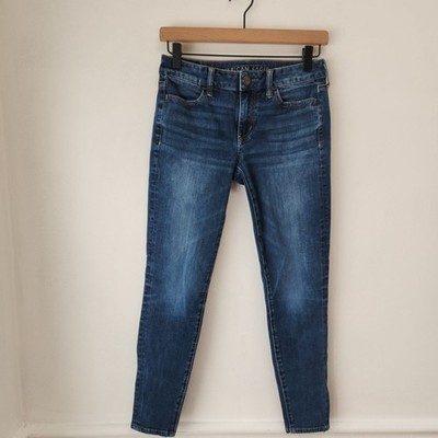 American Eagle Jeggings Medium Wash Stretch Skinny Jeans Women's 4 Short