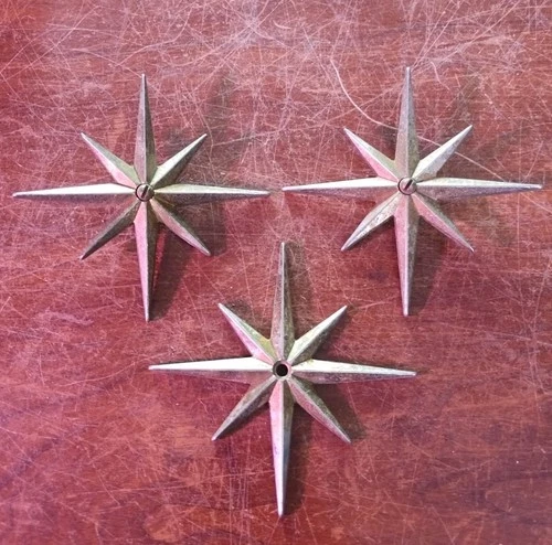 Vtg MCM Mid Century Modern Atomic Star Brass Table