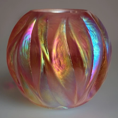 Fenton Iridescent Glass Votive And Pillar Candle Holder