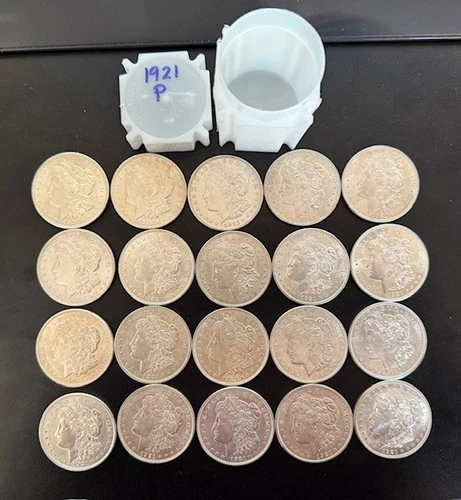 1921 Silver Morgan Dollars Roll of 20 Coins Cherry Picked BU