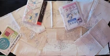 Vintage Stamped Embroidery Linens Dresser Scarf Towels Transfer Patterns