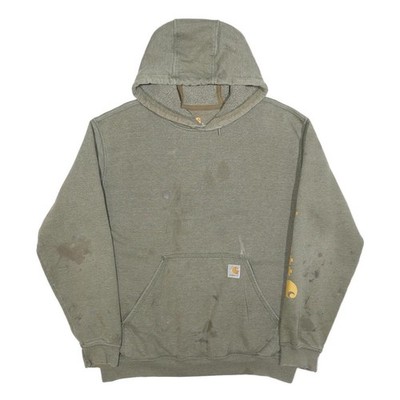 CARHARTT Herren Grün Zip Hoodie L Baumwollmischung Workwear Sweatshirt
