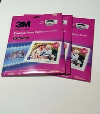8 1/2 X 11” 15 Ct 3M Premium Photo Paper Glossy PC600 Lot 3 (2 Unopen & 1 Open)