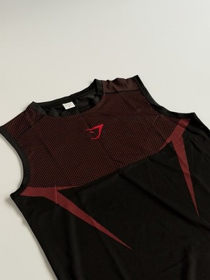 GYMSHARK Onyx 5.0 V5 Tank - RED/BRAND BLUE - SLEEVELESS - M/L FAST