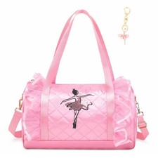 Cute Ballet Dance Bag Gym Travel Duffle Bag for Girls Tutu Dress Bag with Key...