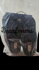 New Womens Dearfoams Black Slippers Size L 9-10 Indoor/Outdoor