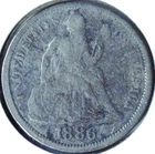 1886 LIBERTY SEATED DIME - 90% SILVER - 17.9 mm - DLS 006