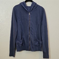 Converse Zip-Up Hooded Jacket Navy Blue Womens No Size Tag See Measurements