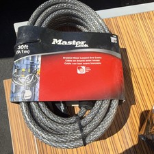 70D Master Lock 30'ft Braided Steel -in Vinyl Coating Looped Ends Cable Lock