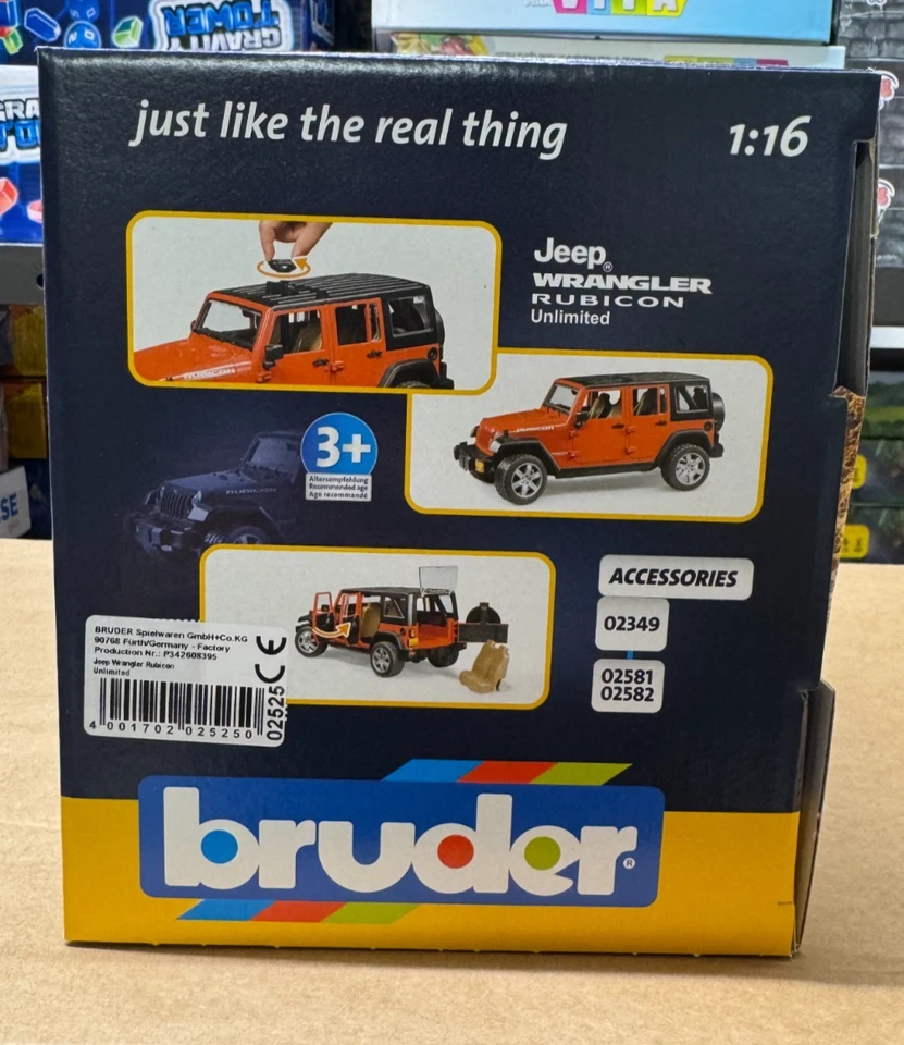 BRUDER 02525 - scala 1:16 - JEEP WRANGLER UNLIMITED RUBICON - NUOVO - SIGILLATO - Immagine 4 di 4