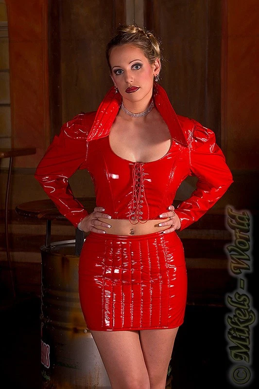 Devil Dessous - HOT Lack Kombination Top & Mini-Rock rot - Bild 1 von 1