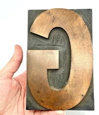 Vintage Letterpress Wood Type HUGE Uppercase “G” Gorgeous Patina!