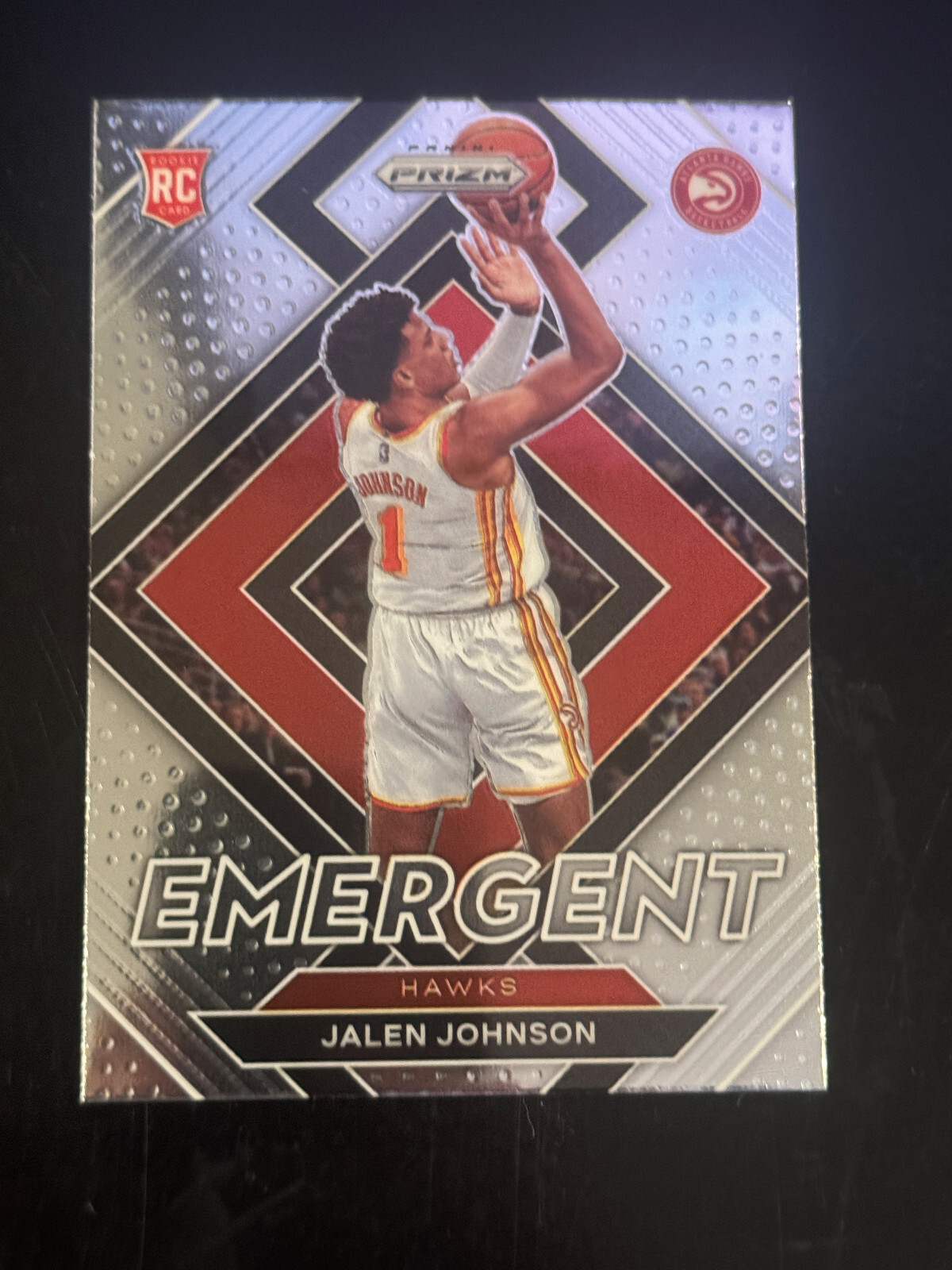 2021-22 Panini Prizm Jalen Johnson Emergent Rookie Card #18 Atlanta Hawks