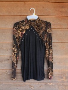 Black and brown with pink accents Youth L/XL or ladies small show/rail shirt