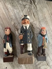 Hand Carved Painted Wood Sea Captain Sailor Pirate Nautical Folk Art Figures b4