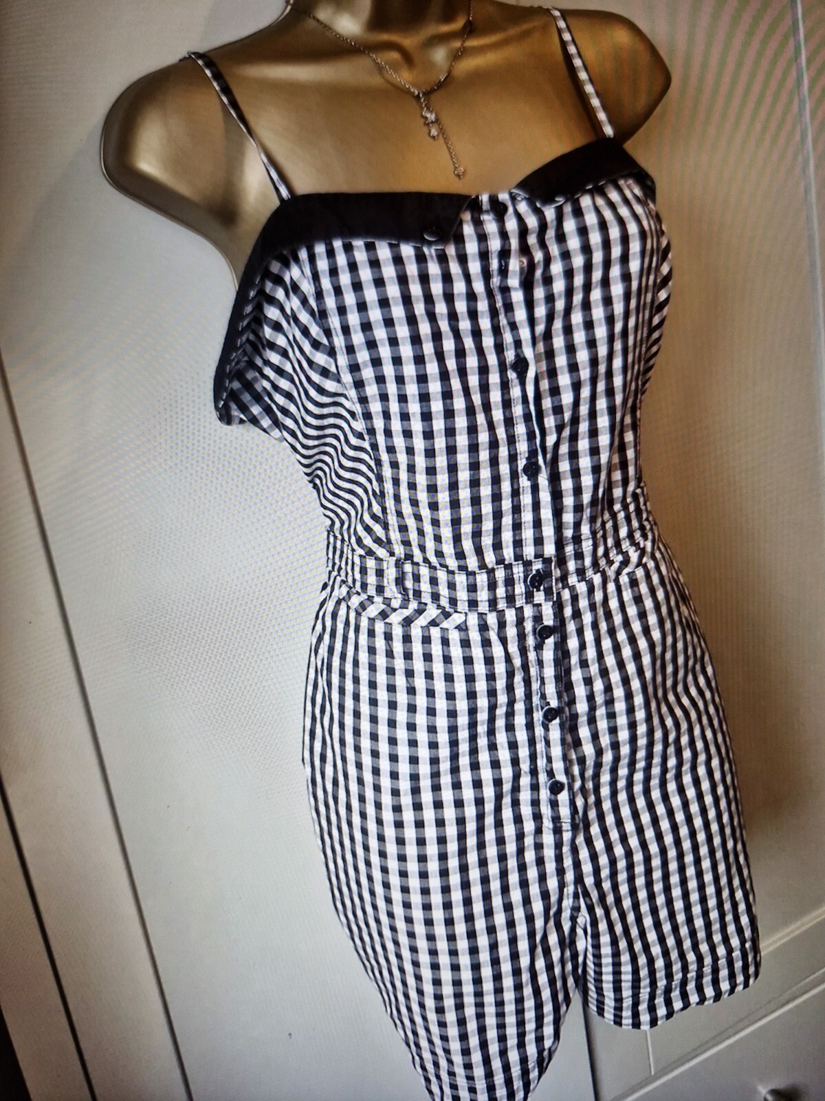 AMY WINEHOUSE FRED PERRY GINGHAM PLAYSUIT SIZE 14 RARE!! image 3