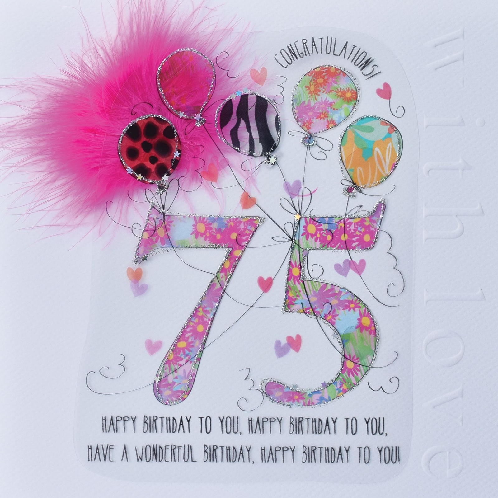 Wendy Jones-Blackett 75th Birthday Card – Handmade Milestone Cards For Her