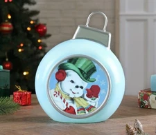 NEW Mr Christmas Blow Mold Snowman Ornament Blue Tabletop Light Up Decor