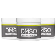 DMSO 70/30 Gel 4 oz. 3 pack Jar  w/ Aloe Vera 99.995% Dimethyl Sulfoxide