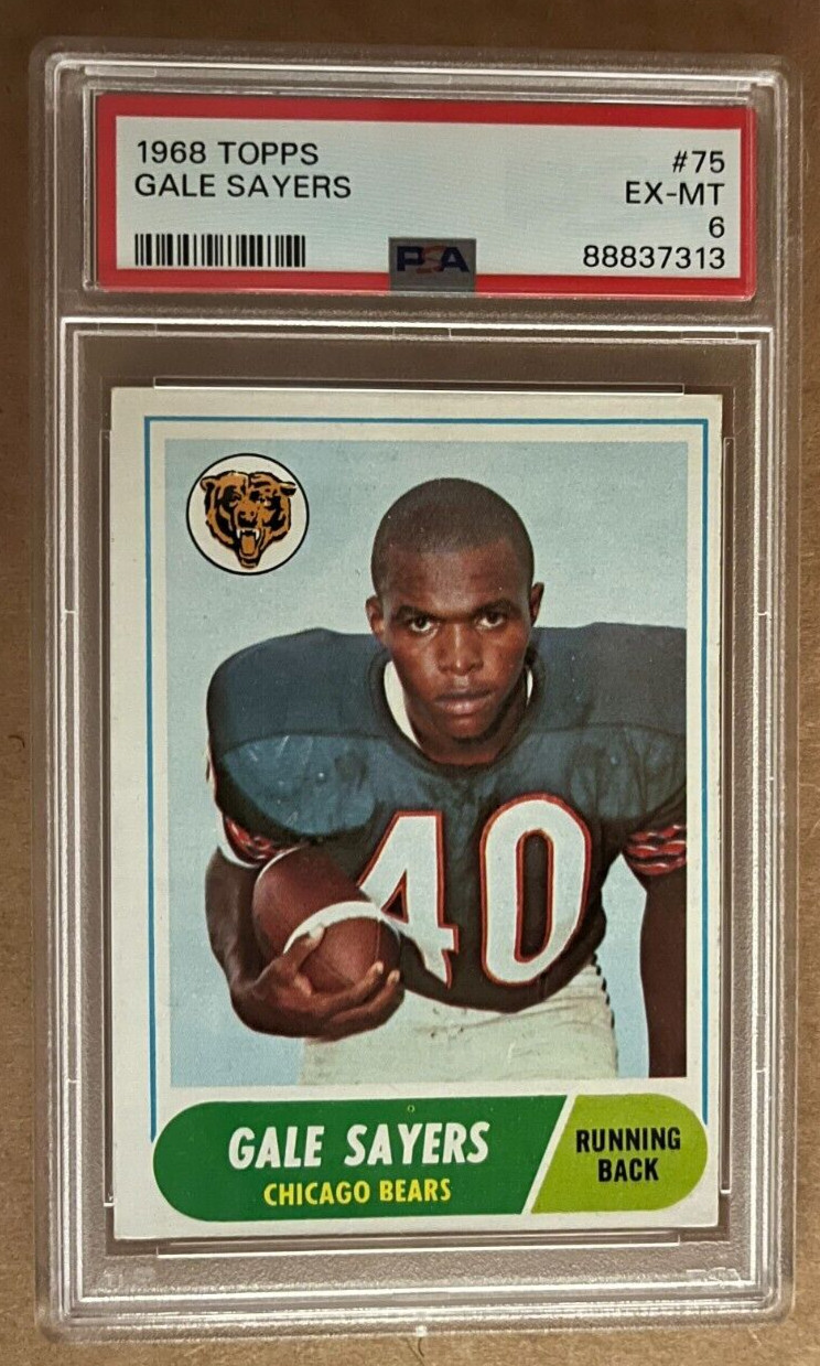 1968 Topps Football Gale Sayers #75 Graded PSA 6 EX-MINT HOF Chicago Bears