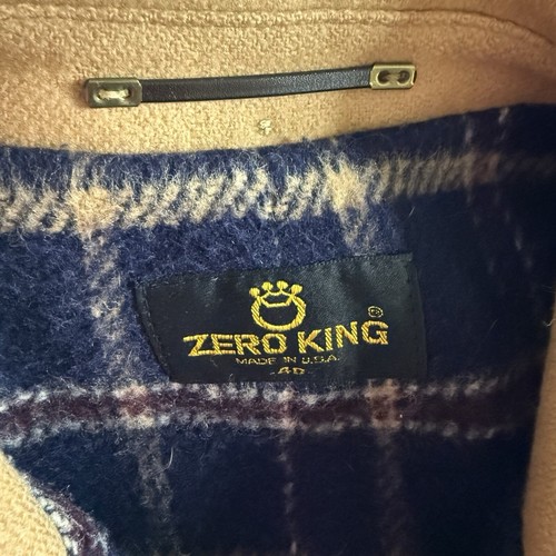 Zero King Vintage 60's Brown Wool Blend Coat with Plaid Lining Size 40 - Picture 4 of 8