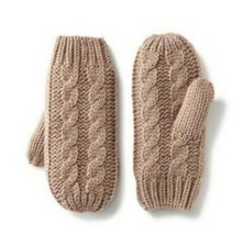 Old Navy- Faux Shearling Fleece Lined Cable Knit Mittens- Girls S-M- NWT