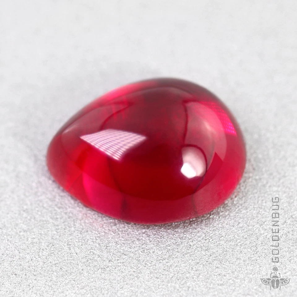 Cabujón de pera rubí suelto genuino cultivado cristal cabina de pera piedra preciosa de corindón rojo UE Foto 2 de 4