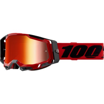 100% Racecraft 2 Extra Red Crossbrille Moto BMX Gläser rot verspiegelt