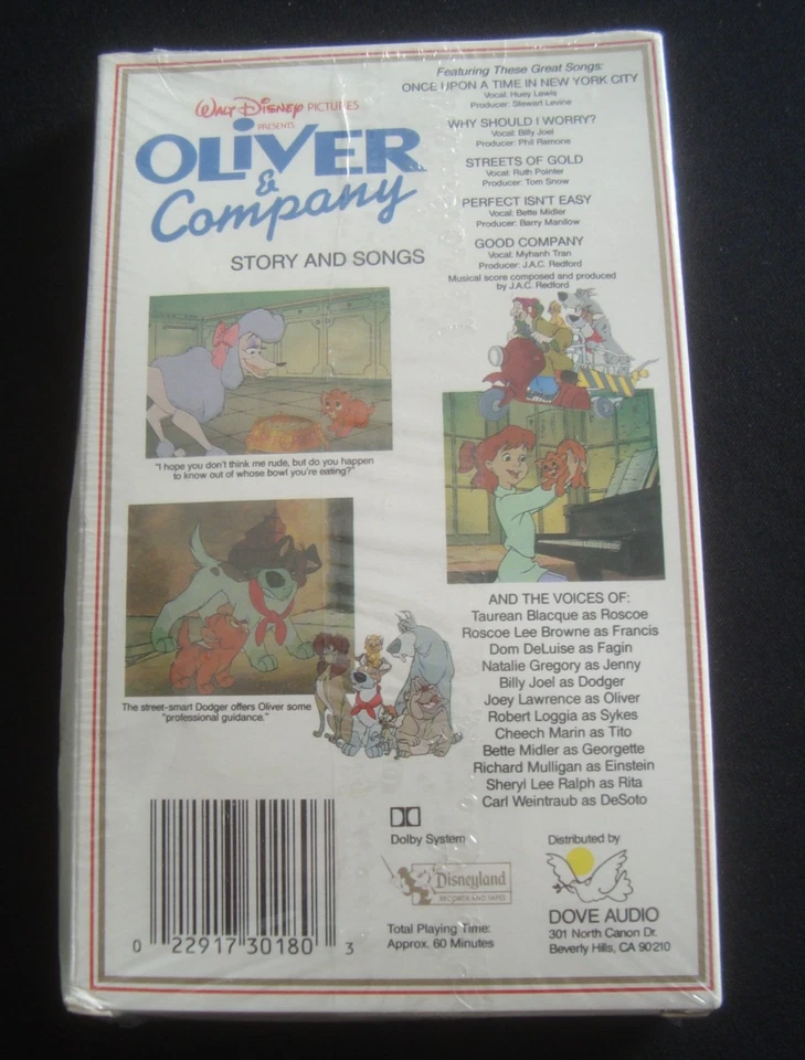 DISNEY OLIVER & COMPANY Cassette Tape 1988 Bette Midler Billy Joel Sealed - Image 2 of 2