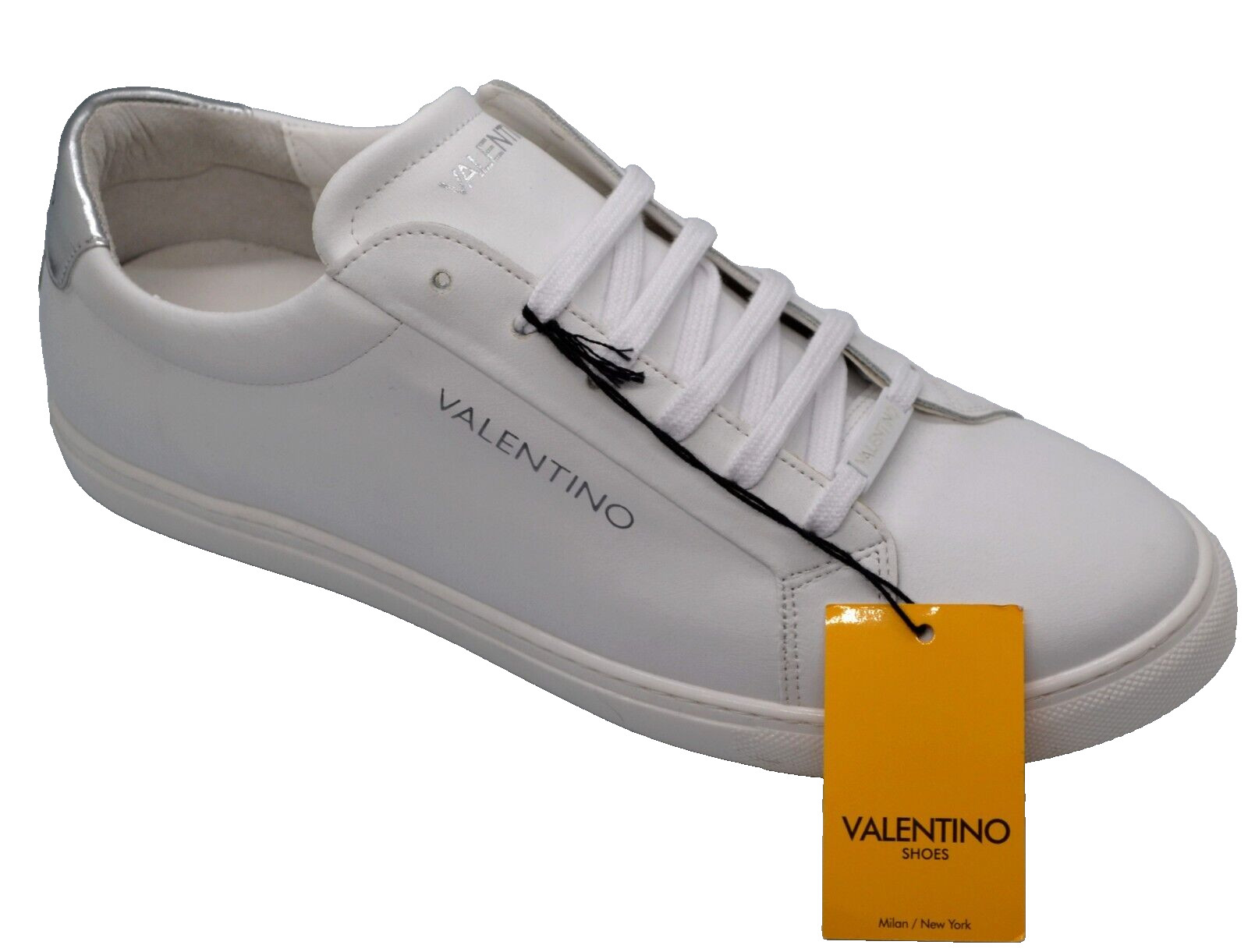 Valentino Мужские итальянские белые кожаные кроссовки на шнуровке Размер обуви US 12 EU 45