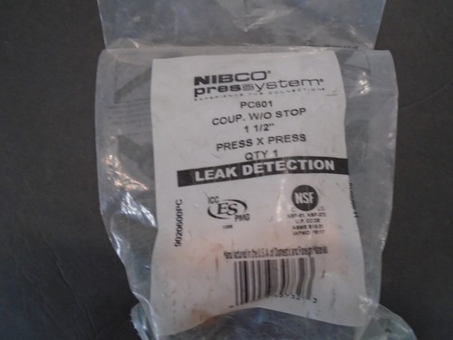 COUPLING W/O STOP 1-1/2" PRESS X PRESS NIBCO PC601 NEW - Picture 3 of 3
