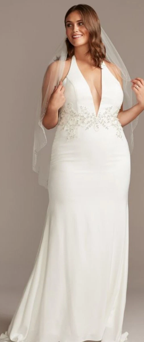 David bridal plus shop size white dresses