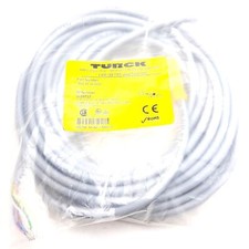 Turck WKC 8T-10/S101 Cordset, M12 8-Pin Female Straight to Flying Leads, 10m