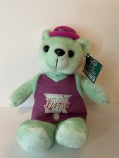 NSYNC Green Justin Timberlake Sports Collectible Bear With Tags Purple Jersey